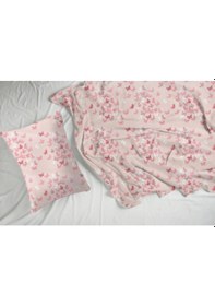 Resim Lüks Ranforce Kumaşından Tek Kişilik Nevresim Seti %100 Pamuk / 63 Tel Pudra 