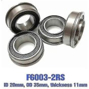 Resim F6003-20-2rs 20x35x11 Flanşlı Derin Oluklu Araba Bilyalı Rulman - Huiliang 