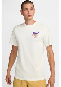 Resim Nike Sportswear Hbr Open 1 T-shirt Erkek Pamuk Tişört Kırık Beyaz Fz99.98 Fs 