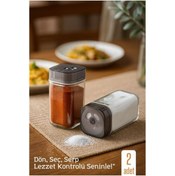 Resim ModaCar Cam Tuzluk Baharatlık – 360° Döner Kapaklı | 3 Delik Tipiyle Ayarlanabilir Akış 2 ADET 