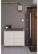 Resim Ceha Tablalı 4'lü Metal Ayakkabılık - Beyaz K.AYK-2.4/AC/P 9010 
