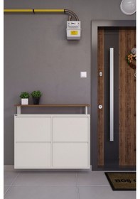 Resim Ceha Tablalı 4'lü Metal Ayakkabılık - Beyaz K.AYK-2.4/AC/P 9010 