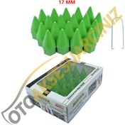 Resim A Kalite Mefsa Bijon Kapağı Sivri 17 Mm Yeşil 20 Li Set 