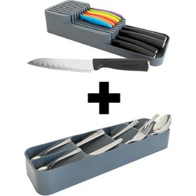 Resim 2 Sıra Bıçaklık + 5 Bölmeli Çekmece Içi Kaşıklık 2' Li Düzen 