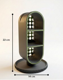 Resim Elana Design Raflı Gamer Kulaklık Standı & Masa Üstü Organizer 1 Adet Mini Figür li - Galaksi Gri 