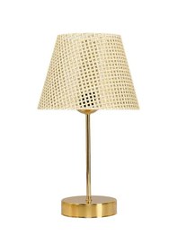 Resim Star Gold Ayaklı Abajur Rattan Hasır Başlık Yatak Odası Salon Masa Lambası 2 Adet Hasır 