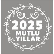 Resim Kıvırcıkyoga Yılbaşı Hoşgeldin 2025 Yeni yıl sticker 15x15cm 