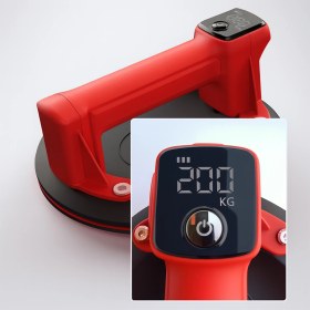 Resim 220 kg Süper Güçlü Vakumlu Vantuz – Dijital Emiş Göstergeli, Cam & Mermer & Seramik Taşıma Için 