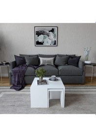 Resim Decormet Ortanca Sehpa Beyaz Beyaz 