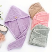 Resim 1 Paket Nakışlı Mikrofiber Saç Havlu Kapağı - Hızlı Kuruyan, Süper Emici, Hafif ve Kokusuz Kıvırcık Saç Bakımı için, Tüm Saç Modelleri, Yetişkinler için Pembe & Mor Banyo Aksesuarları 