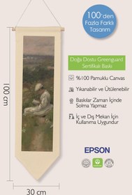 Resim Duvar Halısı Pinterest Oda Dekoru, Monet Sanat Serisi, 100cm Kanvas Flama Askılı Duvar Örtüsü NO:641 - Renkli - 19 / 30 x 100 