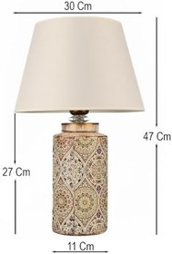 Resim Damora Handmade Dekoratif Seramik Abajur | El Yapımı, Çok Renkli, Modern Aydınlatma | 46-70 cm | E27 Duy Uyumlu | A Sınıfı Enerji Tasarruflu 