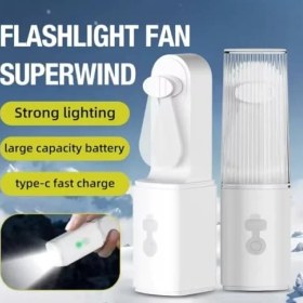 Resim Mena Rise Fan Fener El Tipi Taşınabilir Mini Fenerli Çanta Fanı - Şarj Edilebilir USB Kişisel Fan ve El Feneri,kapalı Alan Sınıf Araç Kamp Ofis Plaj Seyahat Dış Mekan Kişisel Serinletme 1200 Mah Yüksek Kapasite 