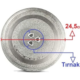 Resim Grundig Mikrodalga Fırın Döner Cam Tabak 24,5cm Çapında Tırnaklı Borcam Tepsi Orijinal 