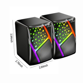 Resim Leaven Dark Alien S-511 Led Işıklı RGB 1+1 Hoparlör Laptop- PC Uyumlu 6 Watt Çıkış 