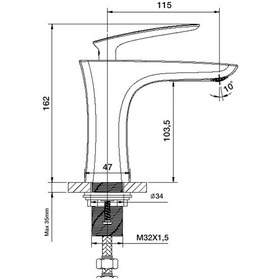 Resim Newarc Life Lavabo Bataryası Beyaz 981521W 