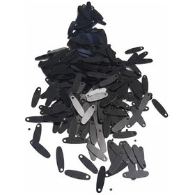 Resim Siyah 13 X 4 Mm Dantel Oya Yazma Halhal Abiye Lazer Kesim Pul 250 Adet 