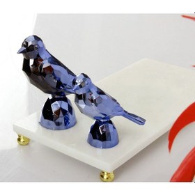 Resim Akrilik Kristal Kesim 2'li Biblo Kuş Mavi 12 Cm X 14 Cm 