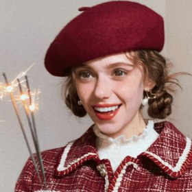 Resim Monokrom Beret kadın sonbahar ve kış Kore versiyonu Japon edebiyat ve sanat şeker renkli ressam şapka moda sıcak şapka 