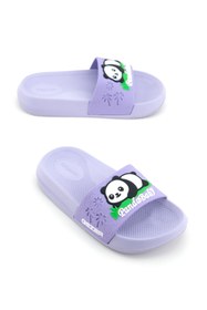 Resim GEZER Panda Yazlık Kız Çocuk PU Islak Zemine Uygun Rahat Taban Ev Bahçe Banyo Havuz Terlik 