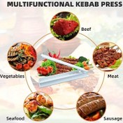 Resim Çok Fonksiyonlu Kebap Presi - Tekrar Kullanılabilir Plastik BBQ Çubuğu Yapıcı, Elektrik Gerektirmez, Dayanıklı ABS Malzemesi, Ev ve Açık Hava Izgara için Mükemmel, Temizlemesi Kolay, Kamp, Mutfak ve Piknikler için Taşınabilir Tasarım, BBQ Aksesuarları 