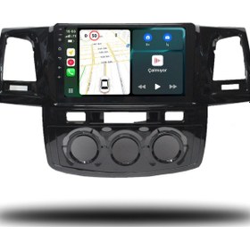 Resim MarTechno Manuel Klima Android Multimedya 4GB RAM 64GB Hafıza Toyota Hilux 2005-2008 ile uyumlu 
