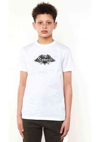 Resim Tshirthane Sabaton Baskılı Unisex Çocuk Beyaz T-Shirt 