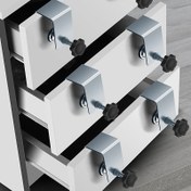 Resim Paslanmaz Çelik Çekmece Ön Montaj Klipsleri - Dayanıklı, Matkap Gerektirmeyen Dolap Donanımı Kurulum Aracı Ev DIY Projeleri İçin, Geliştirilmiş Tutuş & Kararlılık, Kaymaz Mat Dahil 