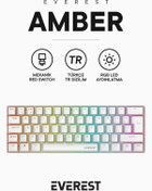Resim Everest Amber Type-C Bağlantılı RGB Ledli Mekanik Gaming Oyuncu Klavye Q Red Switch 