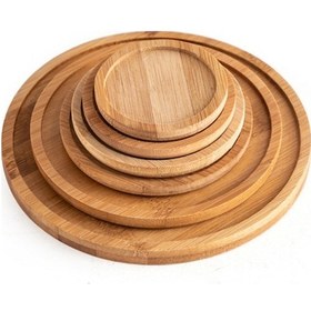 Resim Aubyhe Evcil Bitki Çanak Açma Aleti - Yeşil Bilezikli Seramik Çanak Tabanı - Bambu Malzeme - Dış Çap 9.5 Cm, İç Çap 8.5 Cm 