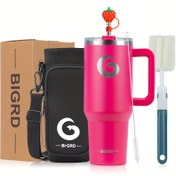 Resim BIGRD 40oz Paslanmaz Çelik Termos Seti - 6 parça, 2'si 1 arada Kapak, Çelik Pipet, Temizleme Fırçası, Taşıma Çantası, Silikon Toz Kapağı Dahil - Sızdırmaz, Çift Duvarlı Vakum Yalıtımlı Seyahat Kupası Kahve & Daha Fazlası İçin, Spor, Açık Hava Aktiviteleri, Noel, Cadılar Bayramı, Sevgililer Günü, Babalar & Anneler Günü Hediyeleri İçin İdeal 