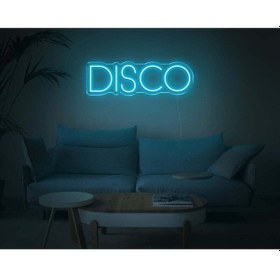 Resim Dısco Yazılı Neon Tabela Turkuaz 