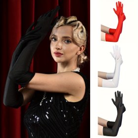 Resim D EXCEED 1/3/8 adet Kadın 1920'ler Vintage Uzun Eldiven - Siyah ve Kırmızı Resmi Parti Eldivenleri Halloween, Düğünler ve Temalı Etkinlikler için, Spandex Malzeme, Kostüm Partileri ve Özel Günler için Mükemmel, Halloween Kostüm Eldivenleri | Vintage Tarzı Eldivenler | Spandex Eldivenler, Beyaz Eldiven, Kadınlar için Zarif Eldiven, Kırmızı Eldiven, Yeşil Eldiven 