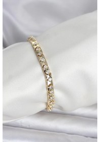 Resim Pirinç Gold Renk Zirkon Taşlı Kadın Bileklik - Ebj260418w41872 Bakır 