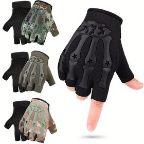 Resim Hafif Yarım Parmaklı Antrenman Spor Eldiveni - ABS Plastik ve Parmak Takviyeli, Tırmanış, Balıkçılık, Açık Hava Sporları İçin - Nefes Alabilir, Halter Kaldırma İçin (Dolgusuz, Kolay Bakım) 