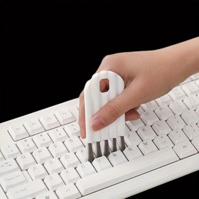 Resim 1pc Çok Fonksiyonlu Bilgisayar Temizleme Kiti: Yumuşak Fırça Klavye Temizleyici, Köşe Boşluğu Toz Alma Ve Tuş Kapağı Temizleyici 