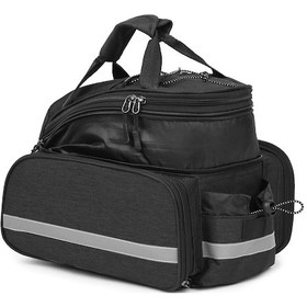 Resim Lemestar Bisiklet Arka Çanta Siyah, 25l Genişletilebilir, Işık Ve Yansıtmali Şeritli, Su Flasör Bölümü, Yağmur Kapağı, Su Geçirmez Kumaş Siyah 