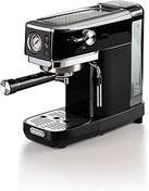 Resim Ariete Espresso Slim Metal 1381, manometreli kahve makinesi, kahve tozu ve ESE kapsülleri ile uyumlu, 15 bar Max, filtre 1 veya 2 fincan, Cappuccino başlığı, 1300 W, Siyah 