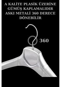 Resim Ceket Elbise Askısı Plastik Krom Renk Yüksek Kalite 5 Adet Diğer 