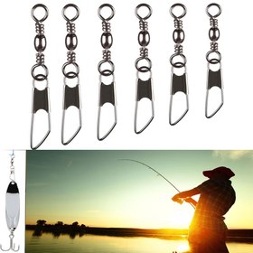 Resim 50 adet Balıkçılık Snap Swivel, Kilitli Snap ile Dayanıklı Swivel, Balıkçılık Aksesuarları 