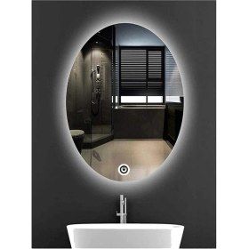 Resim Dnr-Mirror60xDnr-Mirror 80 cm Dokunmatik Tuşlu Beyaz Ledli Elips Banyo Aynası 