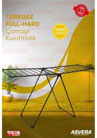 Resim Elmas Serisi - Turkuaz Full-hard Borulu Çamaşır Kurutmalık - Dayanıklı Çamaşır Kurutma Askısı Antrasit 