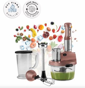 Resim Empressco Yüksek Güçlü 4 Kanatlı Cam Mutfak Robotu ve Blender, Pembe 