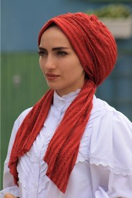 Resim Sahra Şal Dünyası Tasarım Bone Sakallı Bordo 