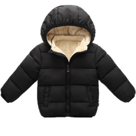 Resim 2025 Çocuk Kalınlaştırılmış Kışlık Mont Fleece ile Erkek ve Kız Çocukları İçin, Bebekler İçin Uygun, Çıkarılabilir Kapüş ve Sıcaklık İçin Tasarlanmış. 