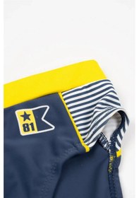 Resim Adisia Erkek Bebek Lacivert Yanları Sarı Çizgili Slip Mayo Lacivert 