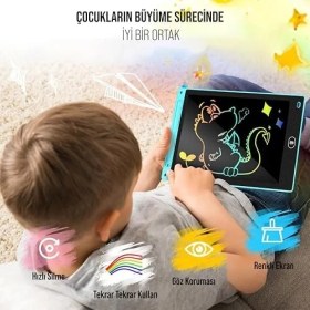 Resim Çocuklar ve Yetişkinler Için Dokunmatik Ekran Dijital Çizim Tahtası, Kalemli Yazı ve Çizim Tableti (Mavi, Cwt-10) 