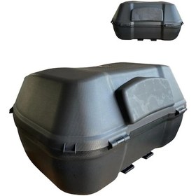 Resim 52 Litre Motosiklet Çantası Topcase Çift Kask Alır Tien Sırt Dayama Pedli Otomatik Kilitli Supermto Siyah 