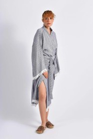 Resim Brandsmithshop Mavi Striped Kimono Çok Renkli 