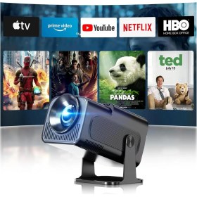 Resim 4K Projektör HY320-1920X1080 Full Hd Projeksiyon Cihazı, 12000 Lümen Yüksek Parlaklık Seviyesi, Uzaktan Kumandalı, Wifi 6, Bluetooth 5, Android Tv 11, 40"-130" Geniş Ekran Projeksiyon Cihazı 